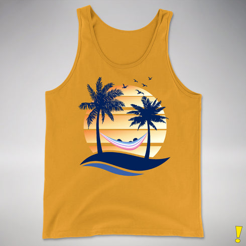 Bigender Pride Hammock Summer Beach Sunset Premium Tank Top